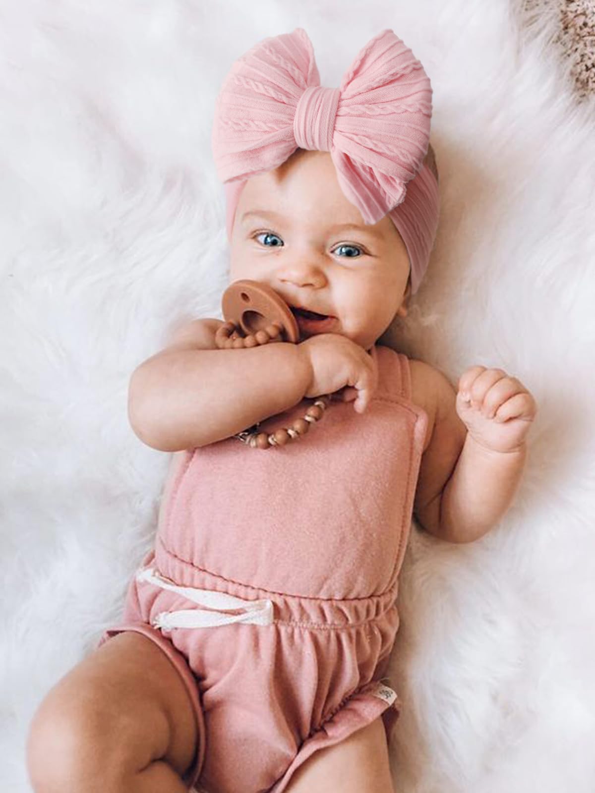 AQOKKA Baby Bows Headbands Nylon Baby Girl Headbands Soft Handmade Hairbands Toddler Hair Accessories for Girls Baby Newborn Infant Kids - Image 5