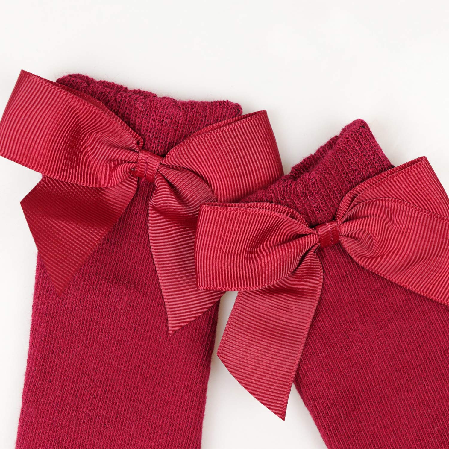 AQOKKA Baby Knee High Socks Kids Tube Long Boot Socks with Bow Cotton Knit Stocking Infant Toddler Dress Socks for Boy Girl - Image 4