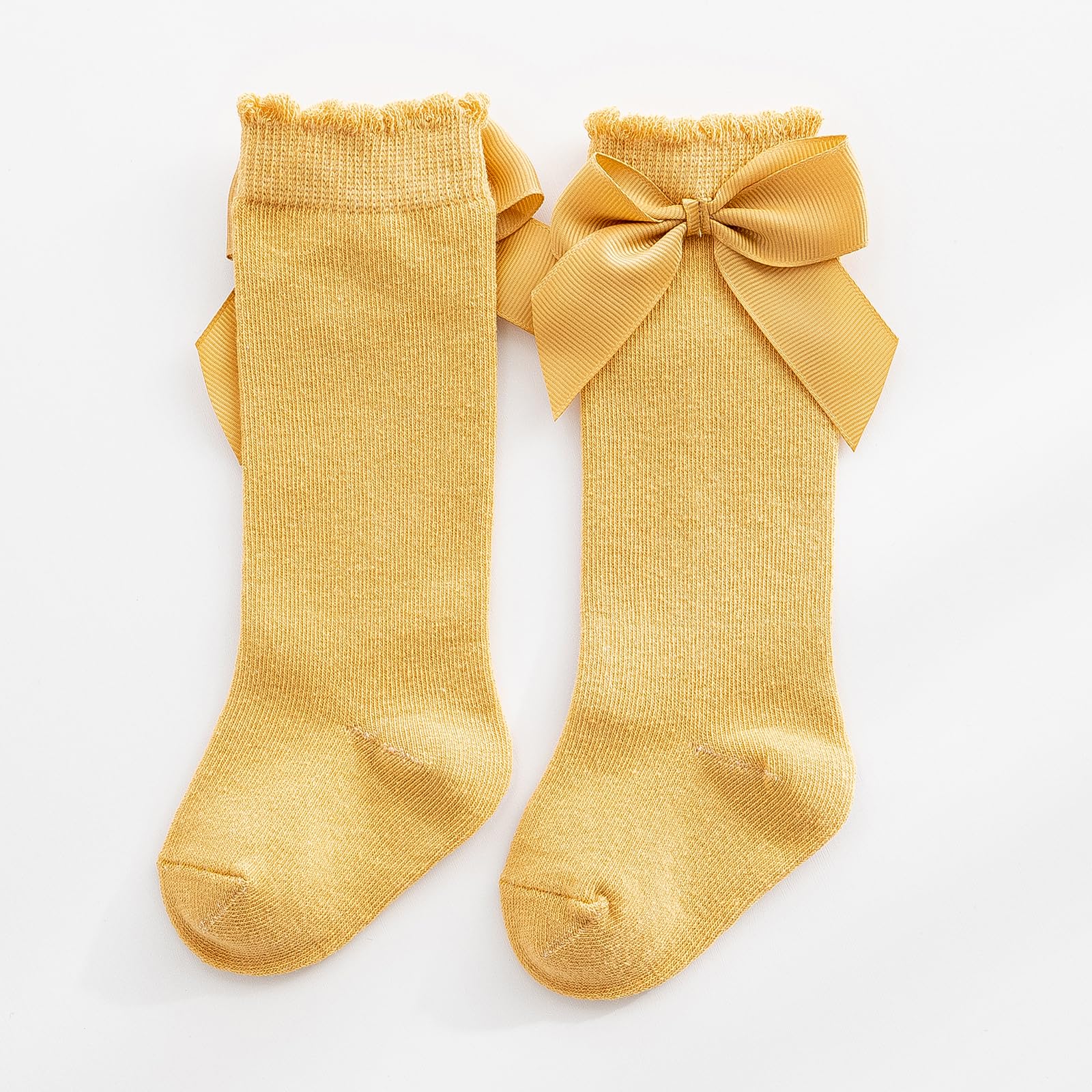 AQOKKA Baby Knee High Socks Kids Tube Long Boot Socks with Bow Cotton Knit Stocking Infant Toddler Dress Socks for Boy Girl - Image 7