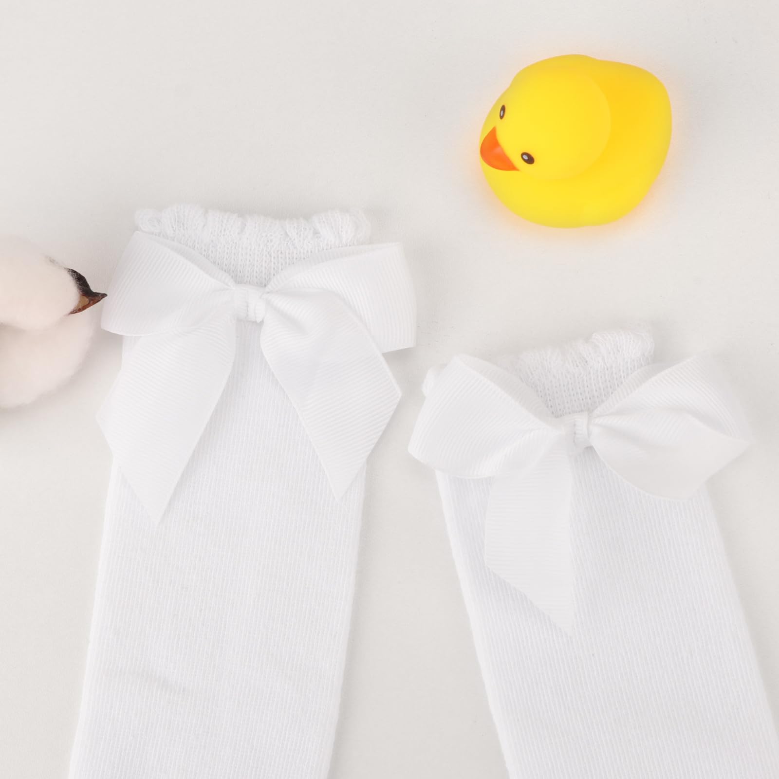 AQOKKA Baby Knee High Socks Kids Tube Long Boot Socks with Bow Cotton Knit Stocking Infant Toddler Dress Socks for Boy Girl - Image 5