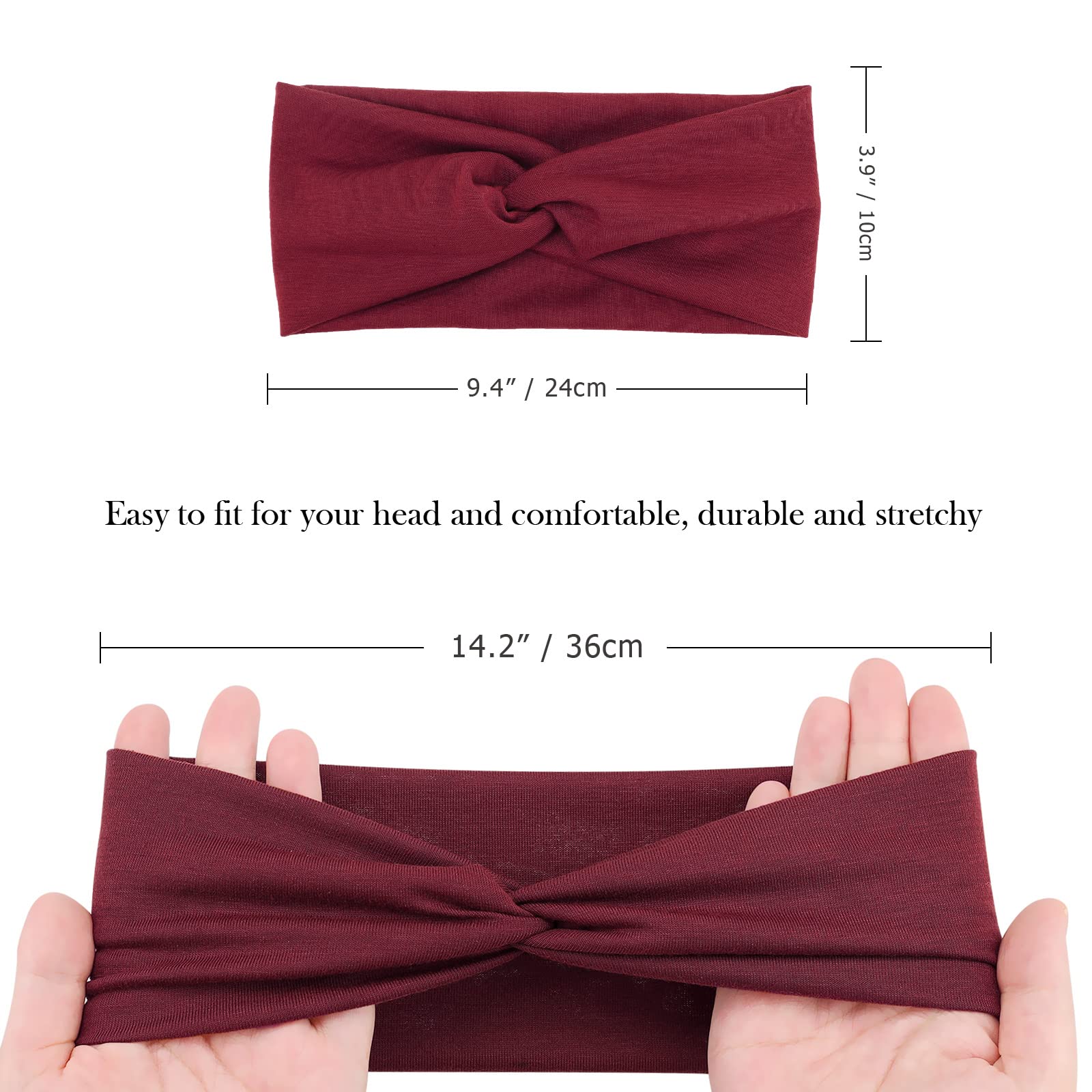 AQOKKA Elastic Knotted Headbands for Women Criss Cross Head Bands for Women's Hair Non Slip Boho Wrap Twisted Hair Accessories - Image 4