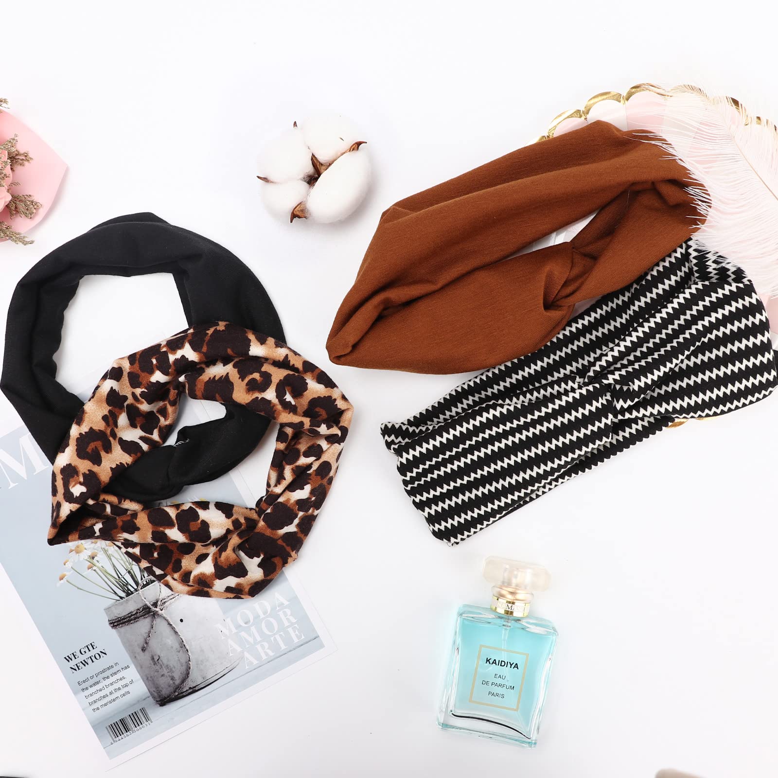 AQOKKA Elastic Knotted Headbands for Women Criss Cross Head Bands for Women's Hair Non Slip Boho Wrap Twisted Hair Accessories - Image 5