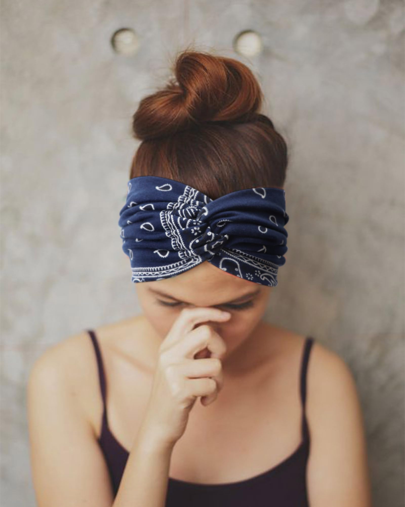 AQOKKA Extra Wide Headbands for Women Large Turban Headband Non Slip Boho Elastic Hairband Hair Twisted Knot Head Bands Accessories - Image 7