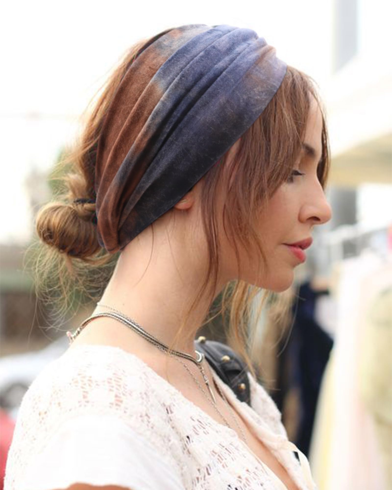 AQOKKA Extra Wide Headbands for Women Large Turban Headband Non Slip Boho Elastic Hairband Hair Twisted Knot Head Bands Accessories - Image 4