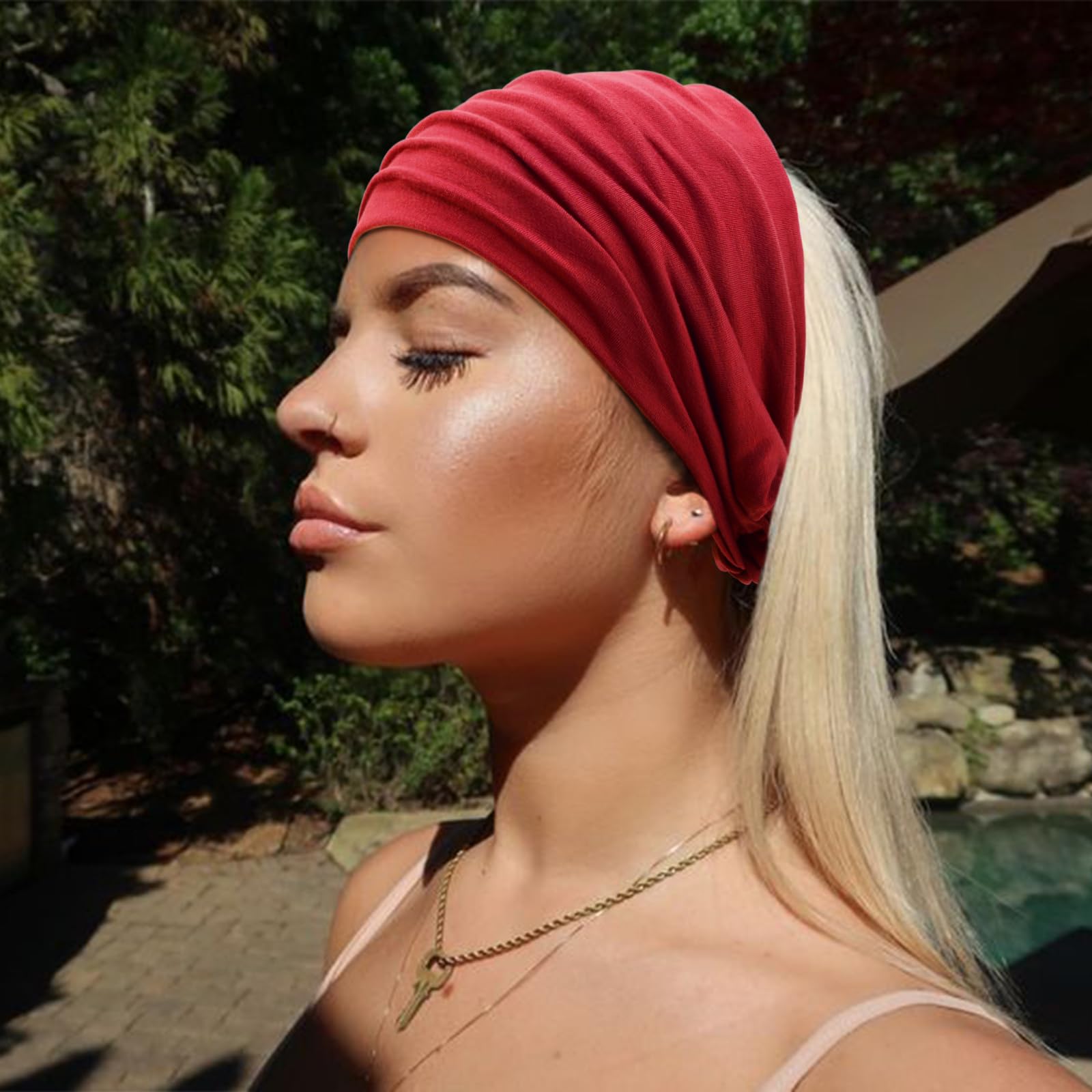 AQOKKA Extra Wide Headbands for Women Large Turban Headband Non Slip Boho Elastic Hairband Hair Twisted Knot Head Bands Accessories - Image 3