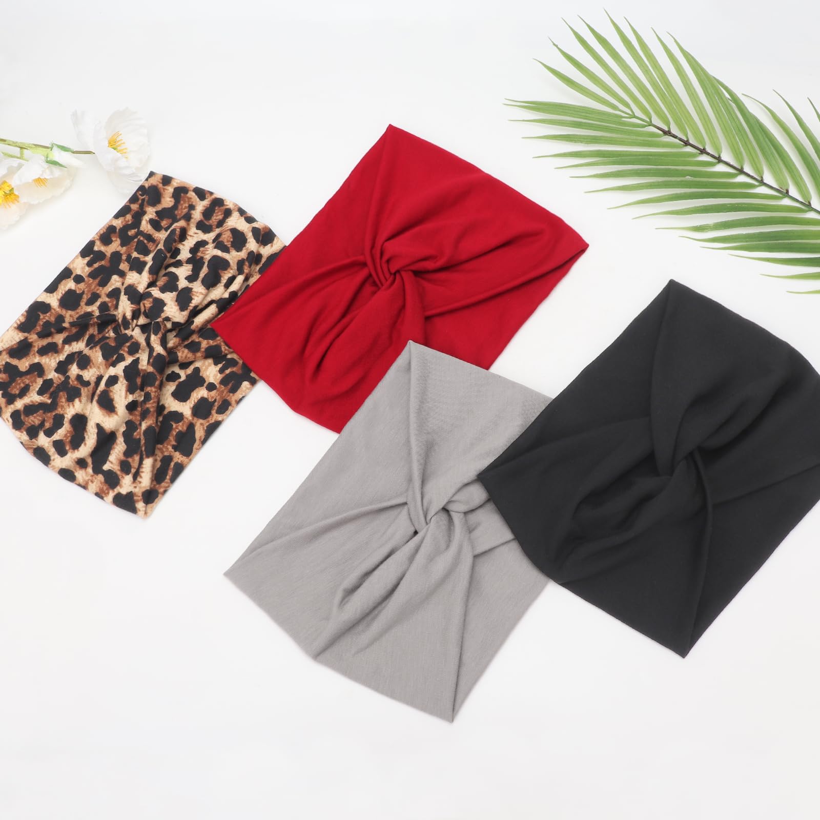 AQOKKA Extra Wide Headbands for Women Large Turban Headband Non Slip Boho Elastic Hairband Hair Twisted Knot Head Bands Accessories - Image 7