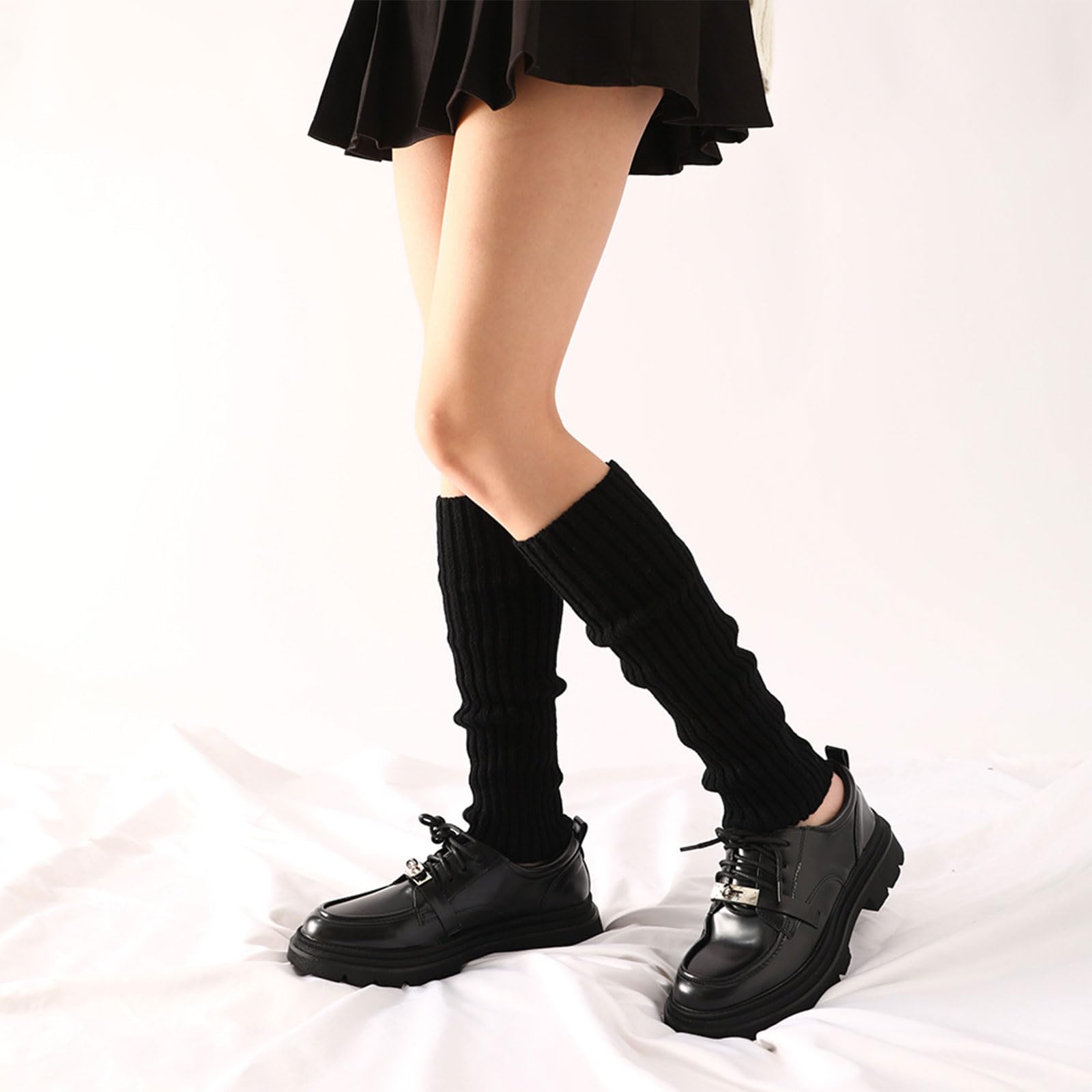 AQOKKA Leg Warmers for Women 80s 90s Winter Fashion Neon Ribbed Knitted Long Socks Y2k Girl Accessories for Yoga Sports Party - Image 4