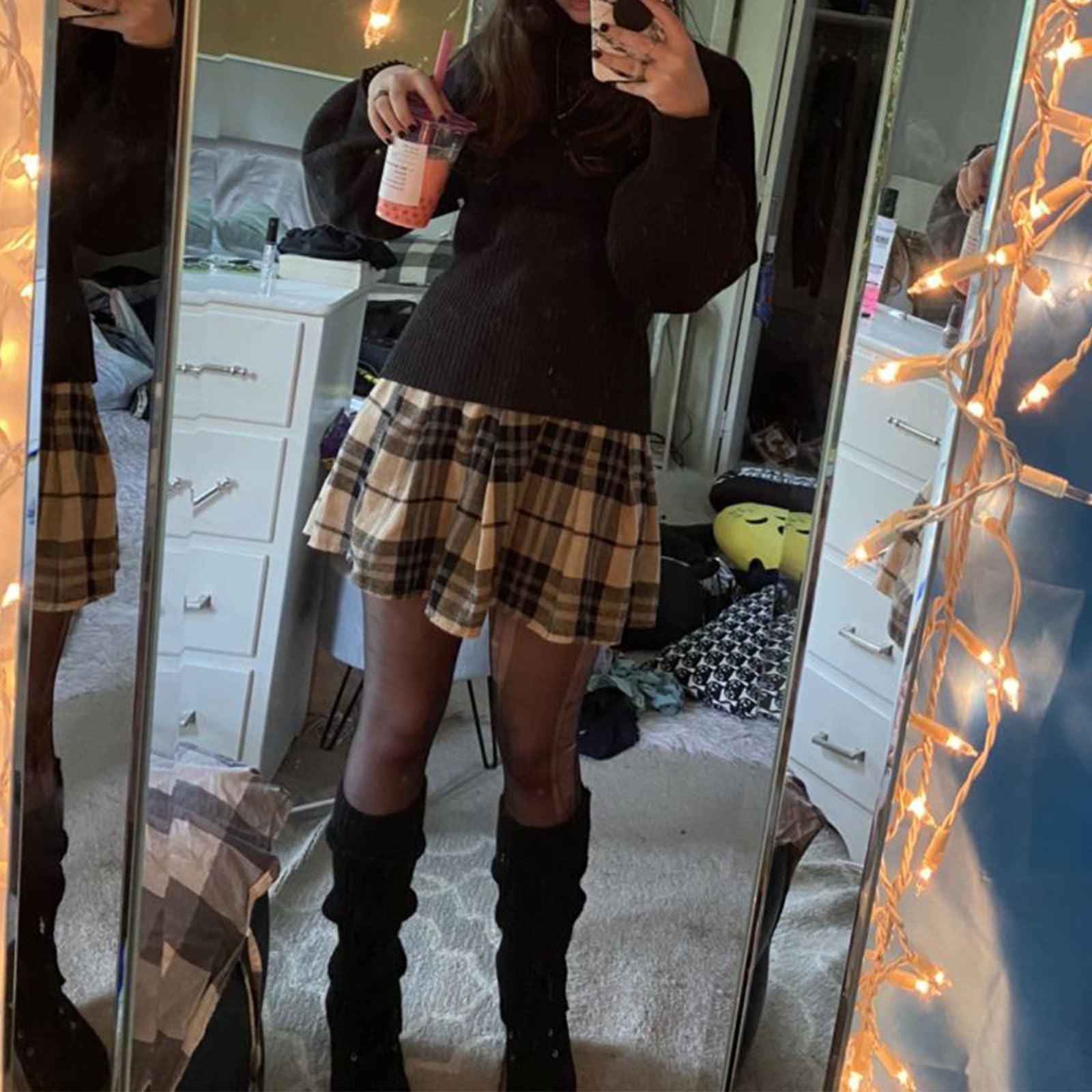 AQOKKA Leg Warmers for Women 80s 90s Winter Fashion Neon Ribbed Knitted Long Socks Y2k Girl Accessories for Yoga Sports Party - Image 4