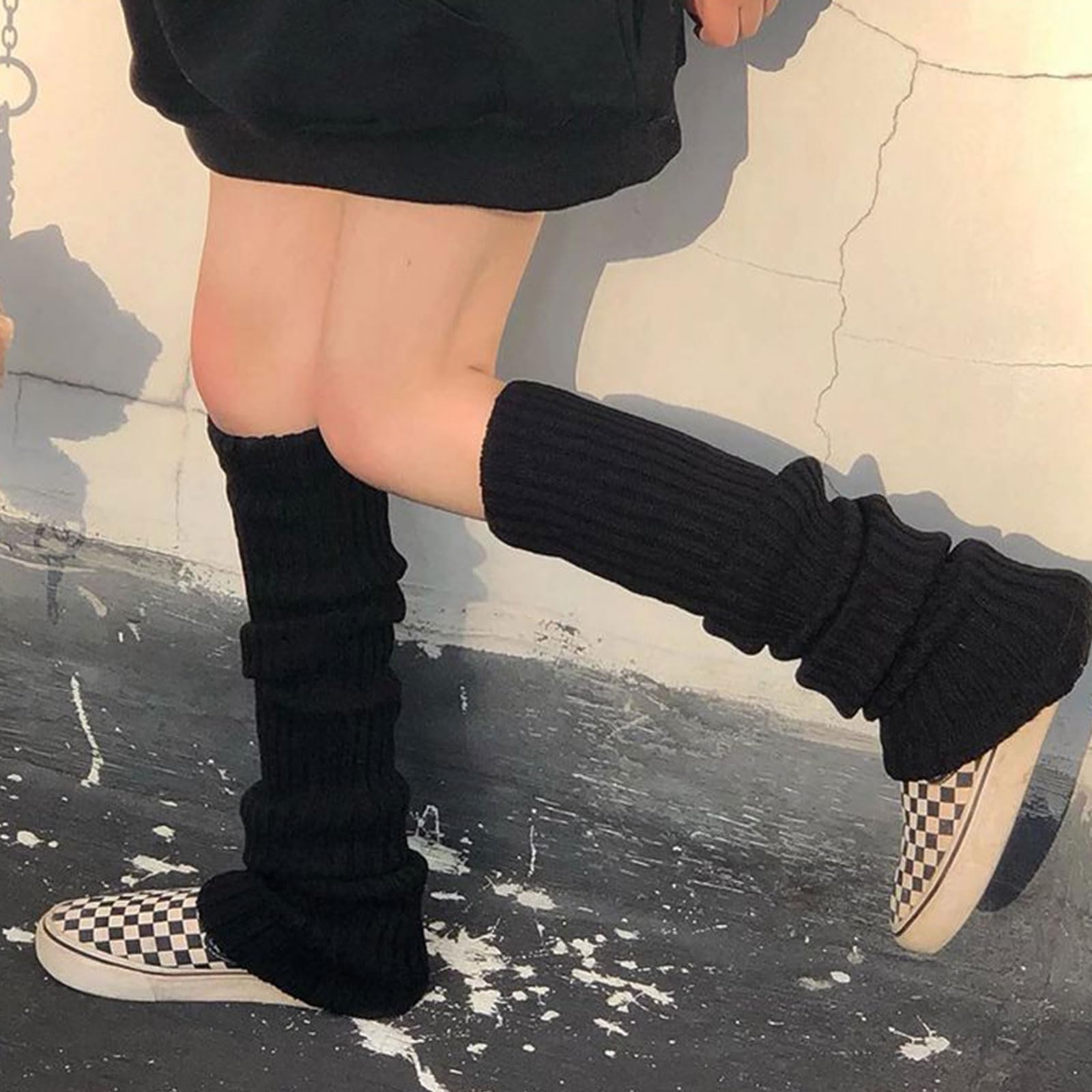 AQOKKA Leg Warmers for Women 80s 90s Winter Fashion Neon Ribbed Knitted Long Socks Y2k Girl Accessories for Yoga Sports Party - Image 6