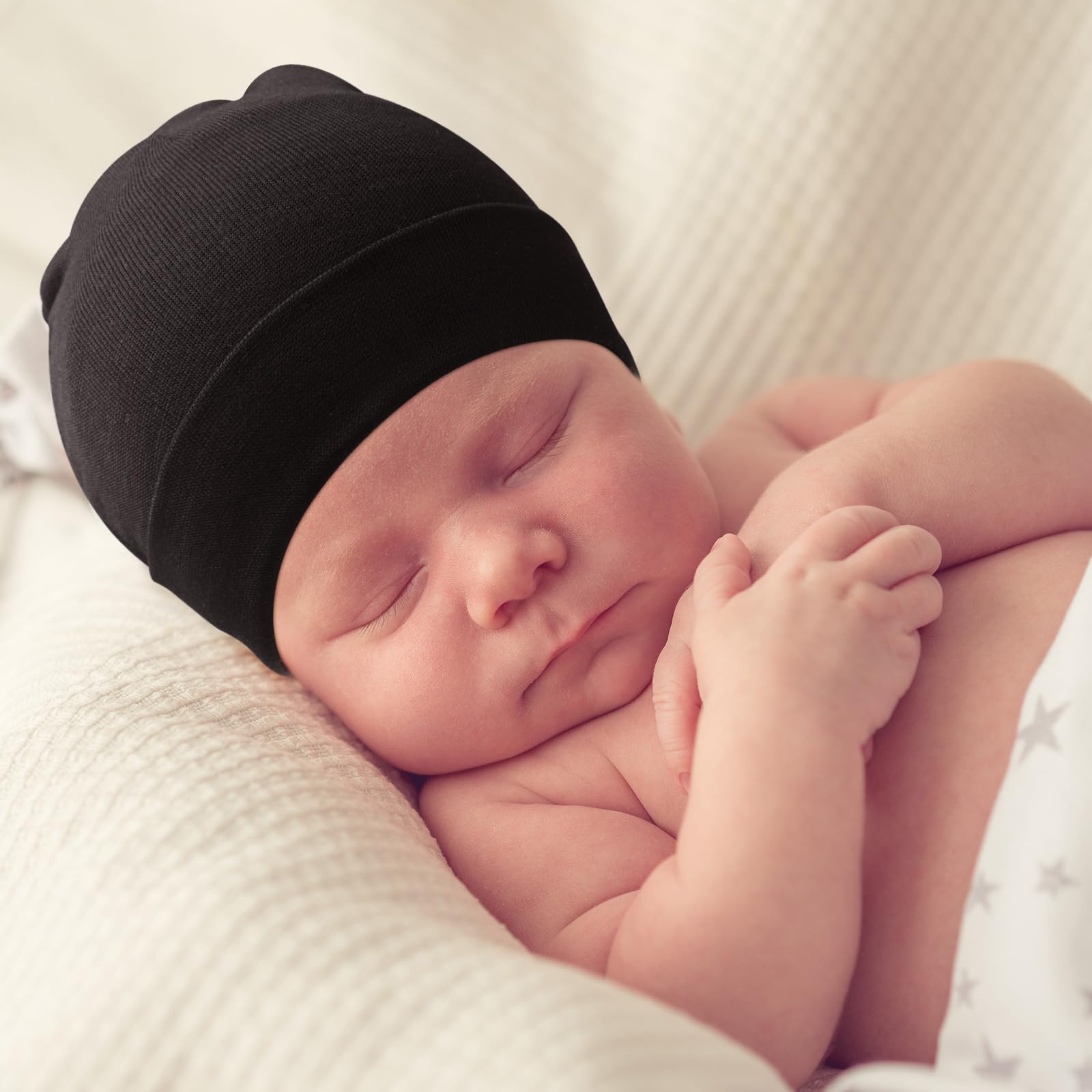 AQOKKA Newborn Baby Girl Hats Big Bow Knotted Headwrap Turban Hats Infant Toddler Soft Winter Beanie Cap for Boy Girl Kid - Image 6