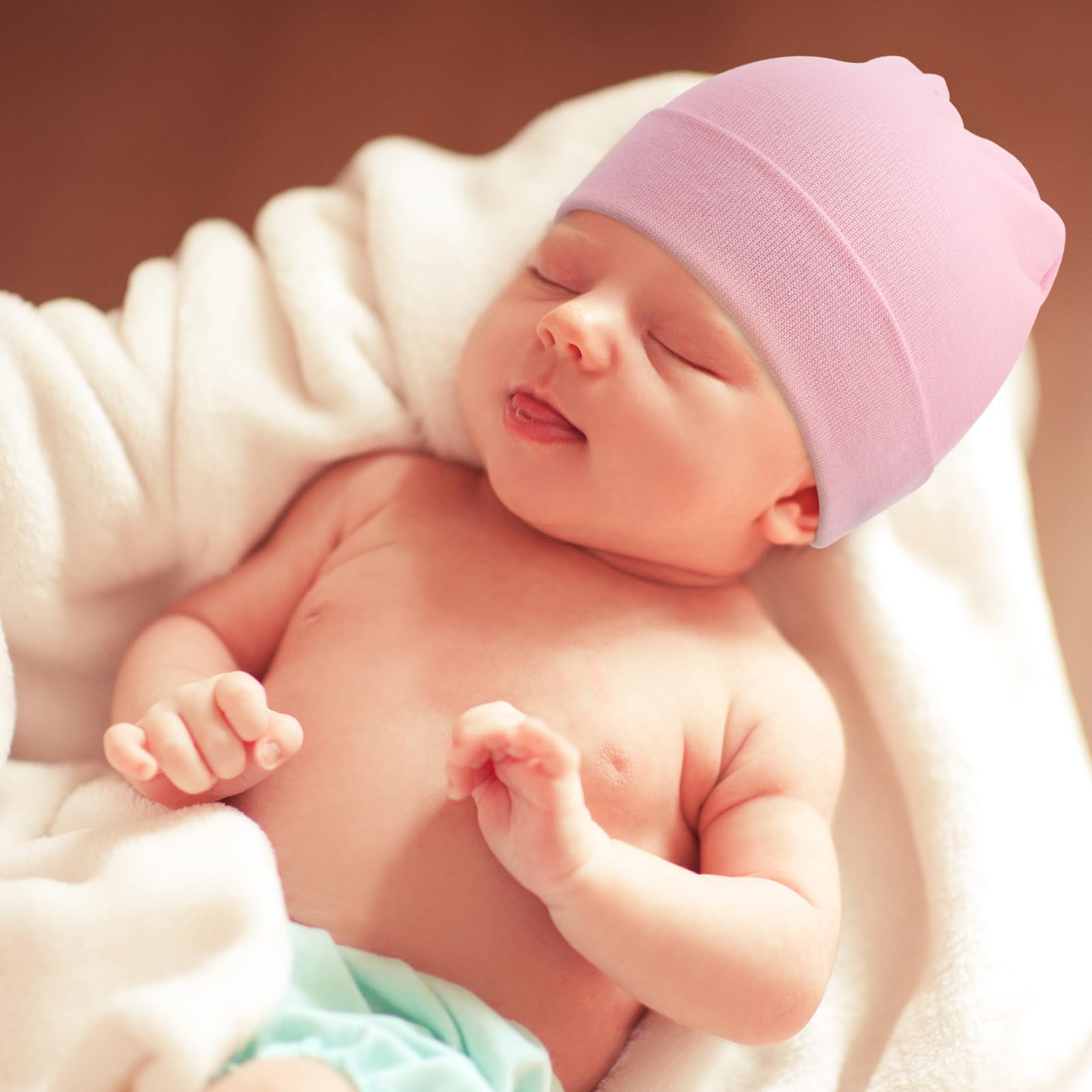 AQOKKA Newborn Baby Girl Hats Big Bow Knotted Headwrap Turban Hats Infant Toddler Soft Winter Beanie Cap for Boy Girl Kid - Image 7