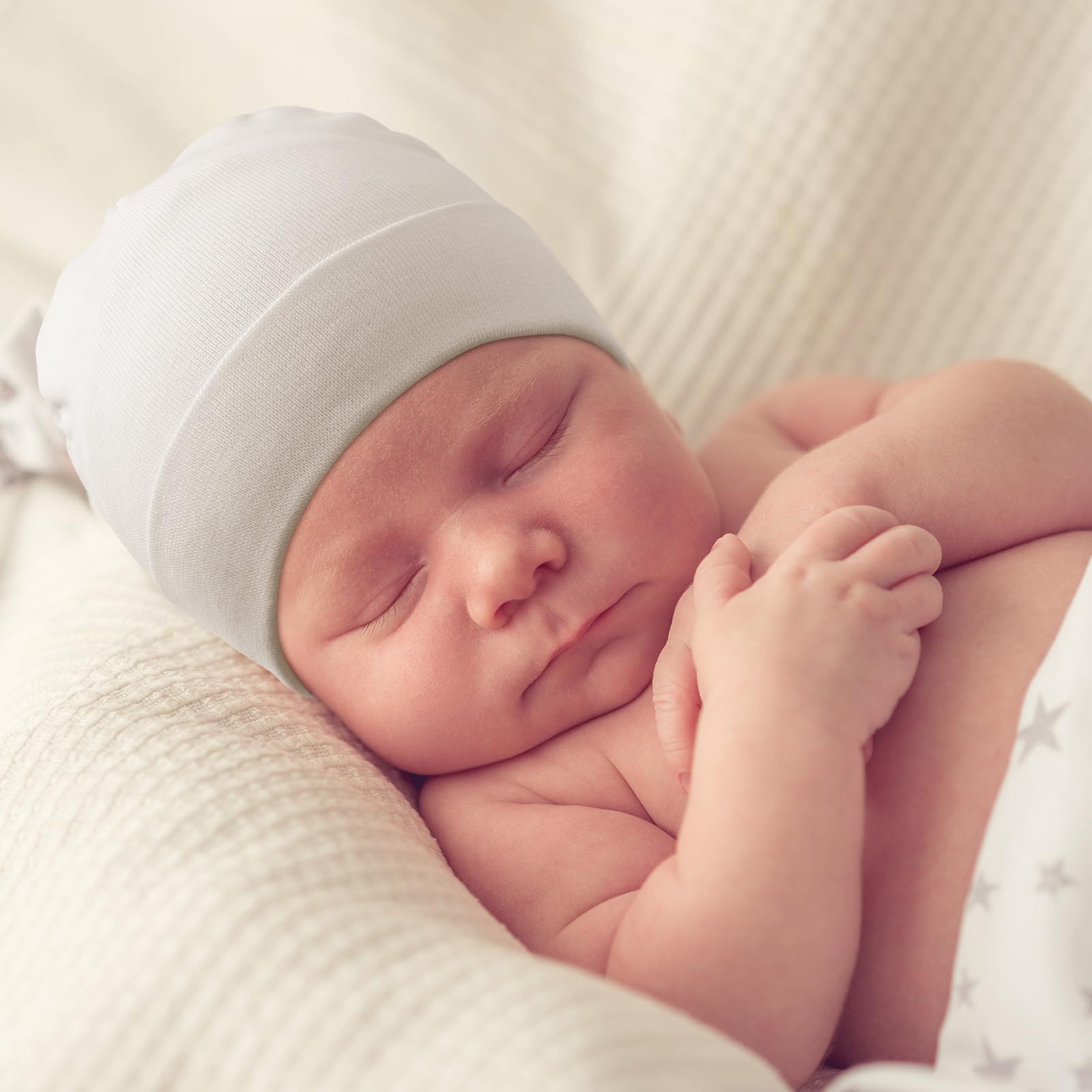 AQOKKA Newborn Baby Hat Infant Beanie Caps Soft Cotton Toddler Hats Newborn Hospital Hat for Baby Boy Girl Kid 0-24 Months - Image 6