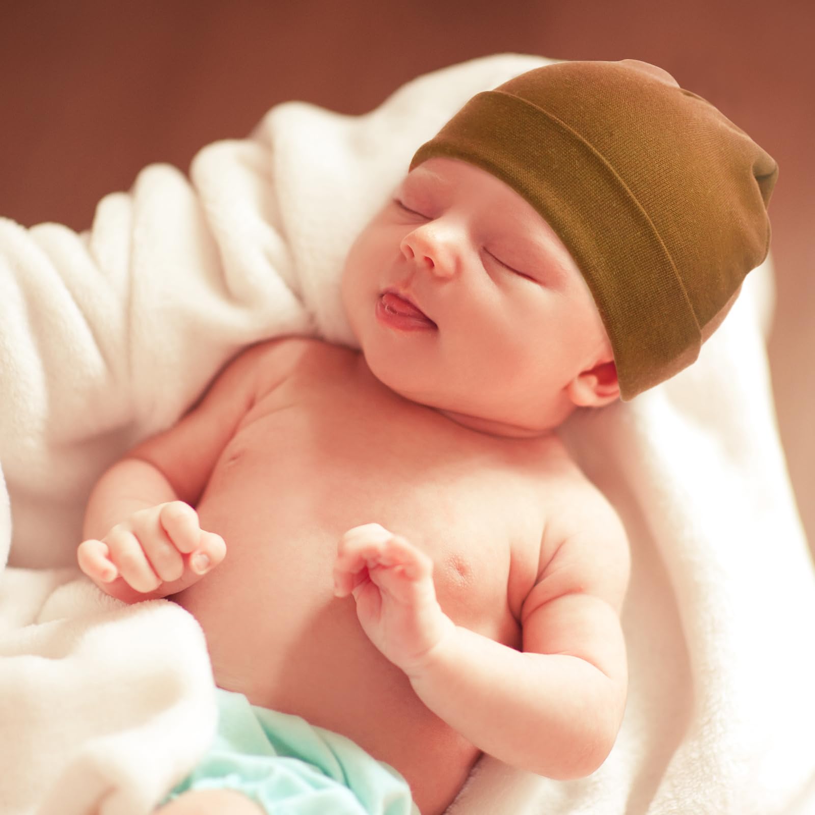 AQOKKA Newborn Baby Girl Hats Big Bow Knotted Headwrap Turban Hats Infant Toddler Soft Winter Beanie Cap for Boy Girl Kid - Image 6