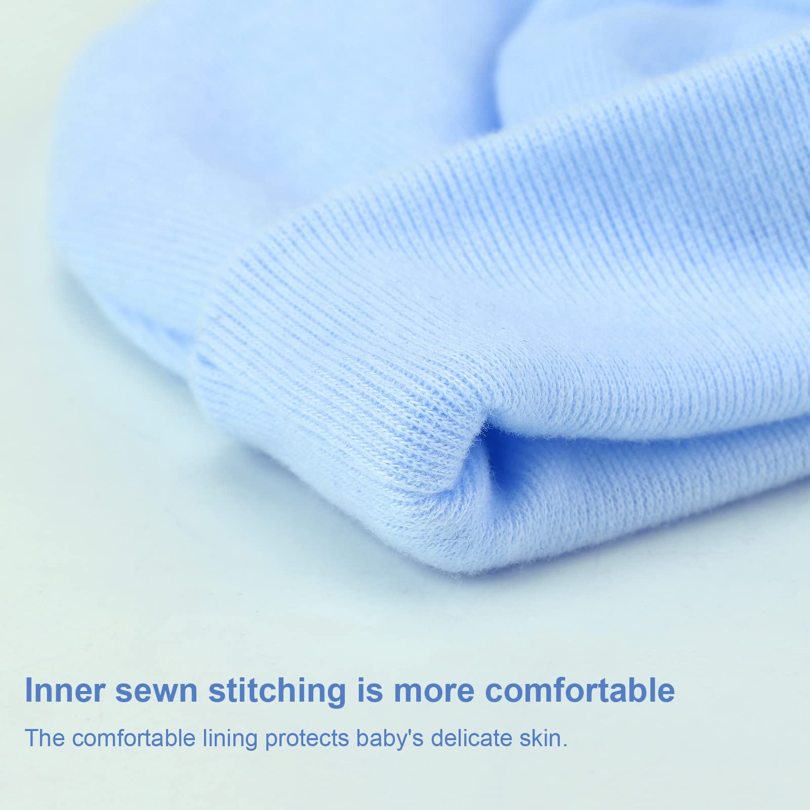 AQOKKA Newborn Baby Girl Hats with Bow Cotton Toddler Infant Beanie Cap Newborn Hospital Hats for Baby Girl Kid 0-24 Months - Image 5