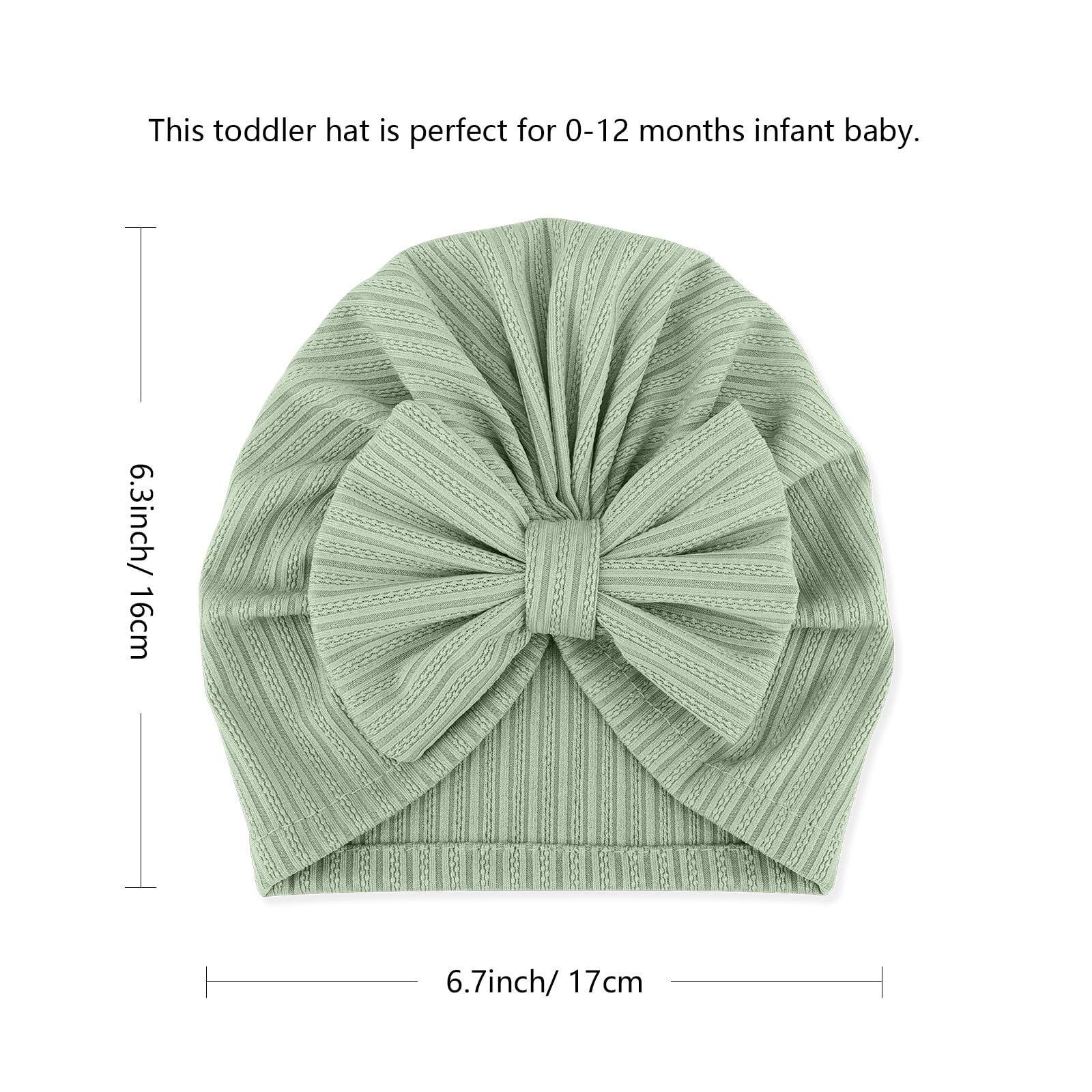 AQOKKA Newborn Baby Girl Hats with Bow Toddler Infant Beanie Cap Newborn Hospital Hats for Baby Girl Kid 0-12 Months - Image 7
