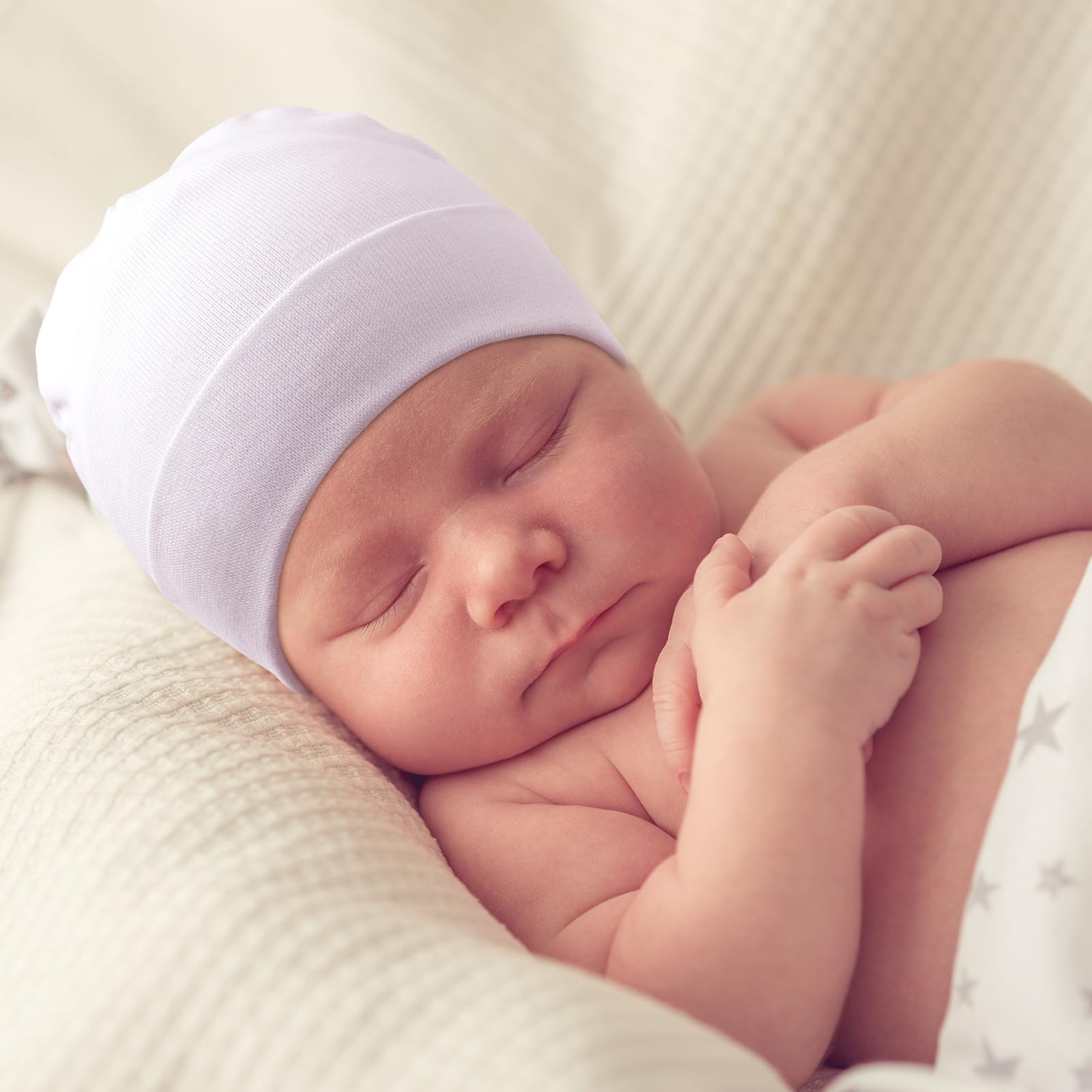 AQOKKA Newborn Baby Girl Hats Big Bow Knotted Headwrap Turban Hats Infant Toddler Soft Winter Beanie Cap for Boy Girl Kid - Image 5