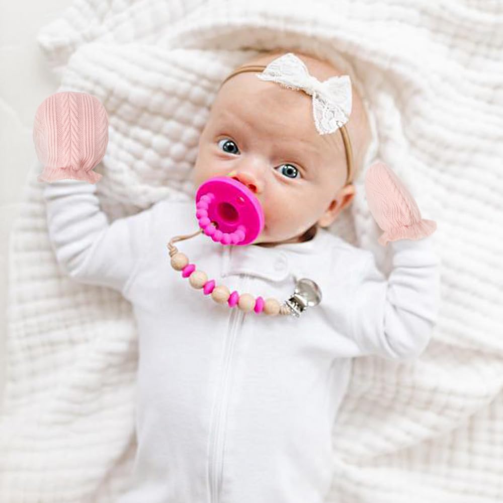 AQOKKA Newborn Baby Mittens No Scratch Cotton Elastic Wrist Gloves Infant Toddler Mittens for Baby Boy Girl 0-6 Months - Image 7