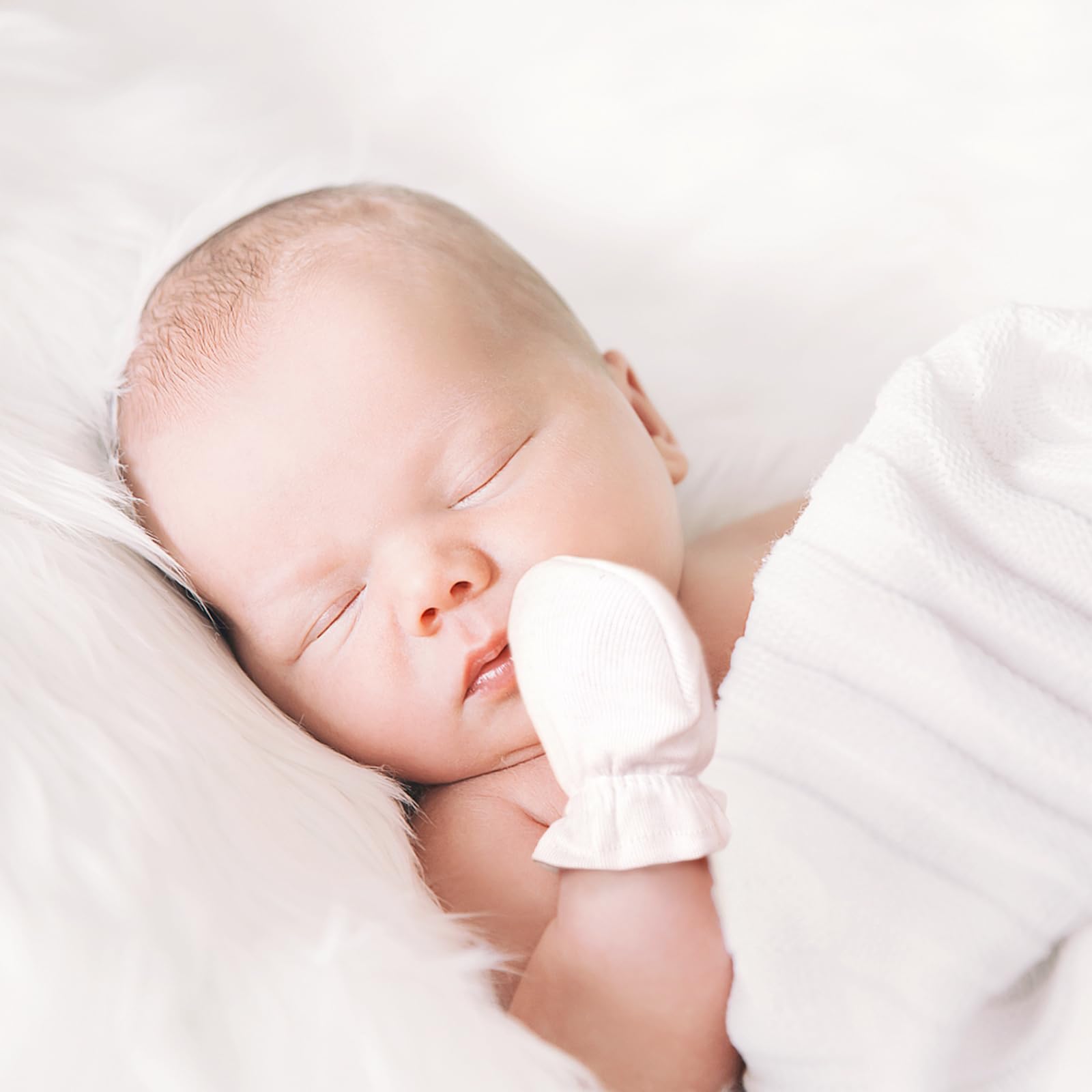 AQOKKA Newborn Baby Mittens No Scratch Elastic Wrist Gloves Infant Toddler Mittens for Baby Boy Girl 0-6 Months - Image 6