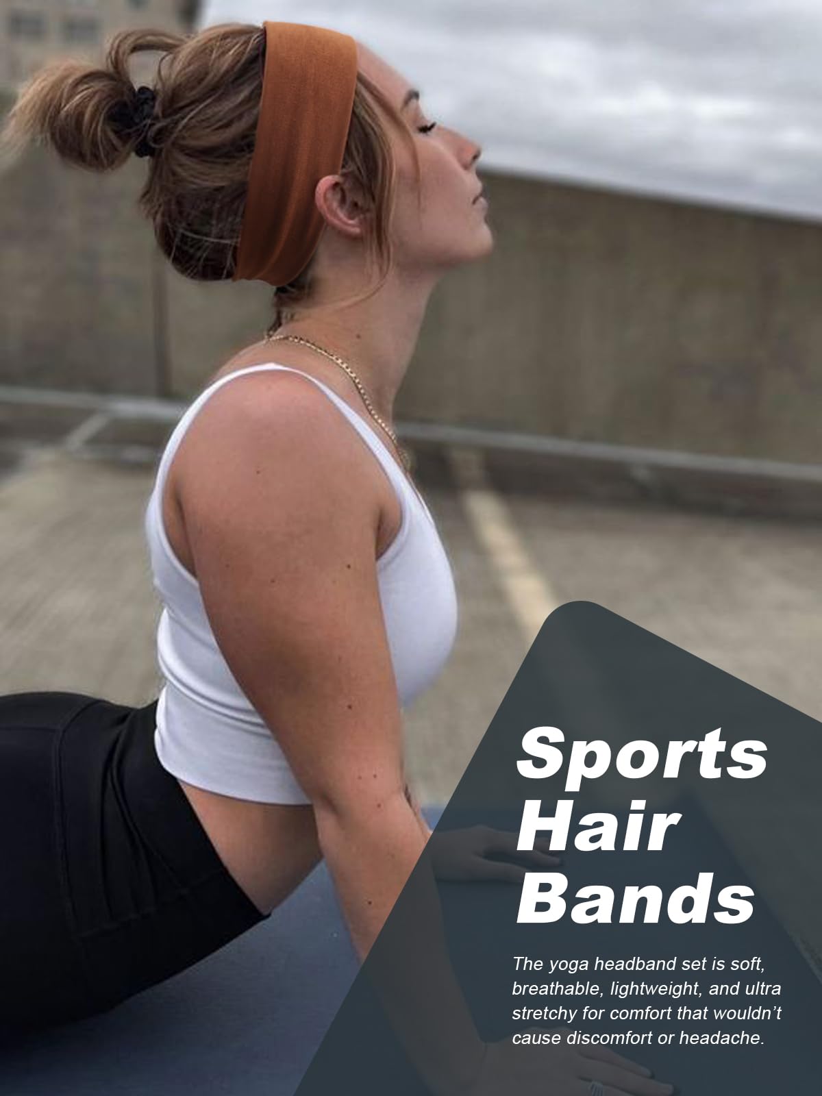 AQOKKA Sports Headbands for Women Non Slip Elastic Fashion Hair Bands for Women's Hair Soft Cloth Stretchy Hair Accessories for Exercise Workout Yoga Running - Image 3