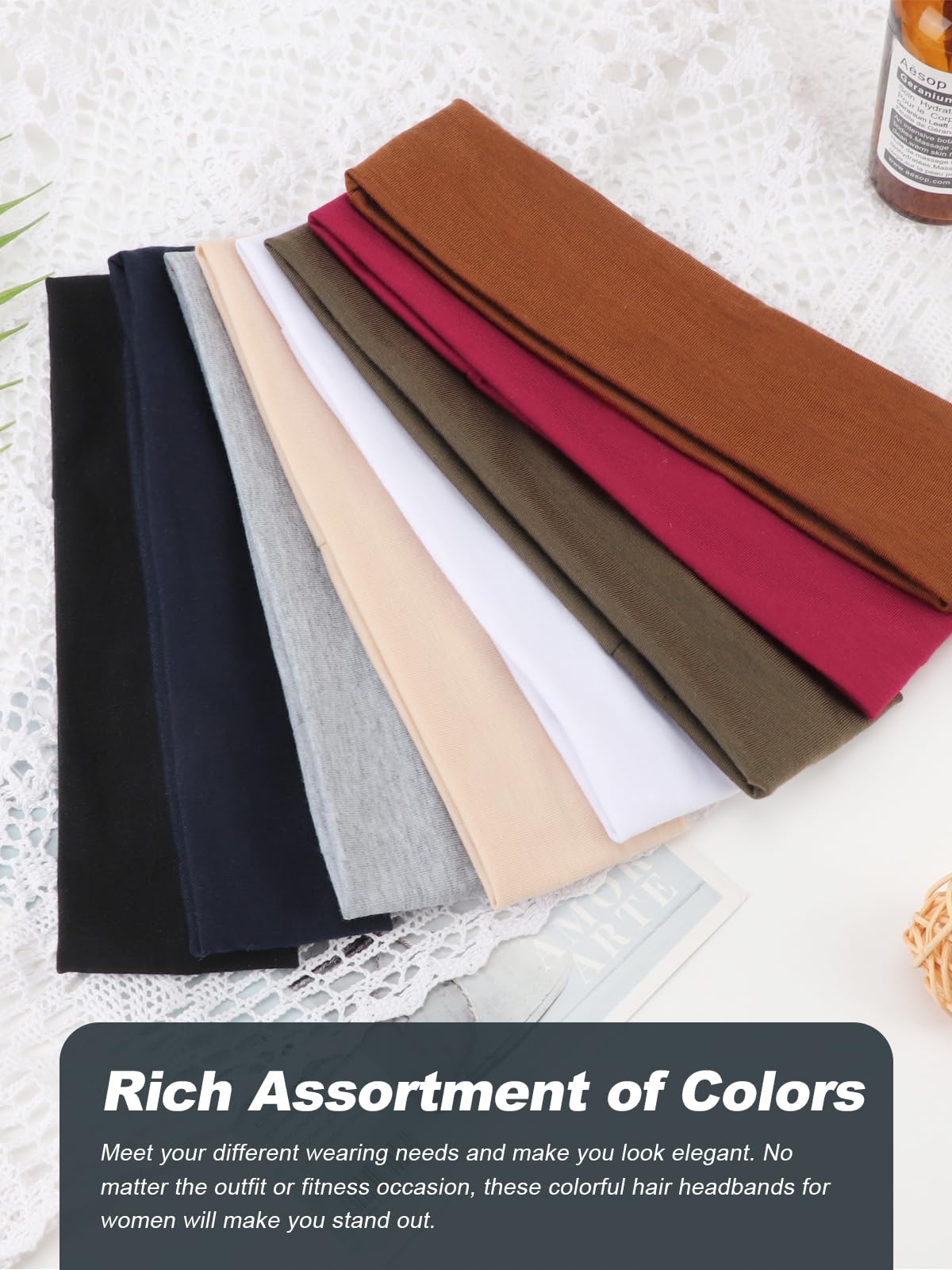 AQOKKA Sports Headbands for Women Non Slip Elastic Fashion Hair Bands for Women's Hair Soft Cloth Stretchy Hair Accessories for Exercise Workout Yoga Running - Image 5