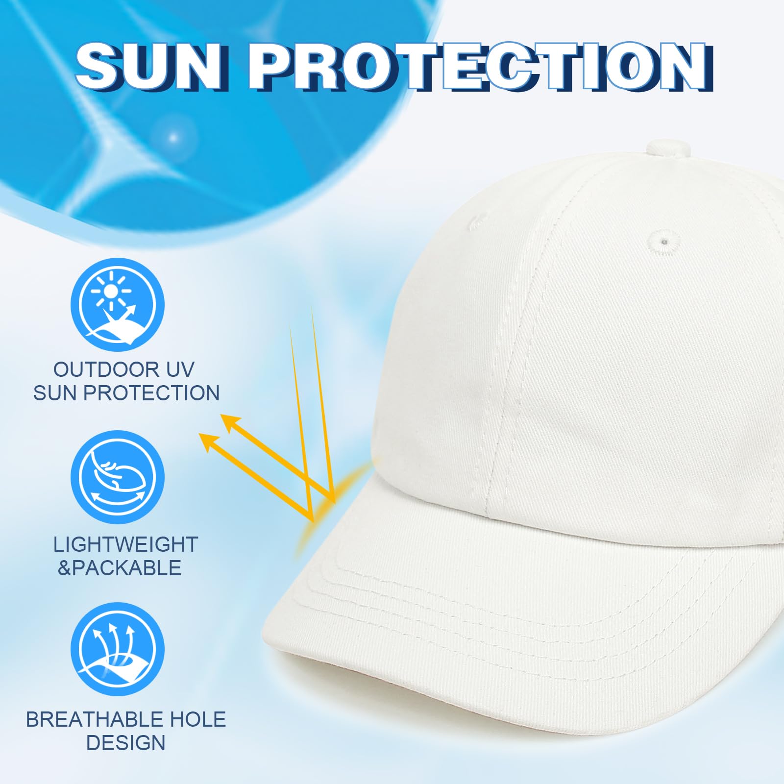 AQOKKA Toddler Baseball Cap Adjustable Cotton Infant Summer Sun Hat Unisex Baby Trucker Hat with Ponytail for Kids Boys Girls - Image 4