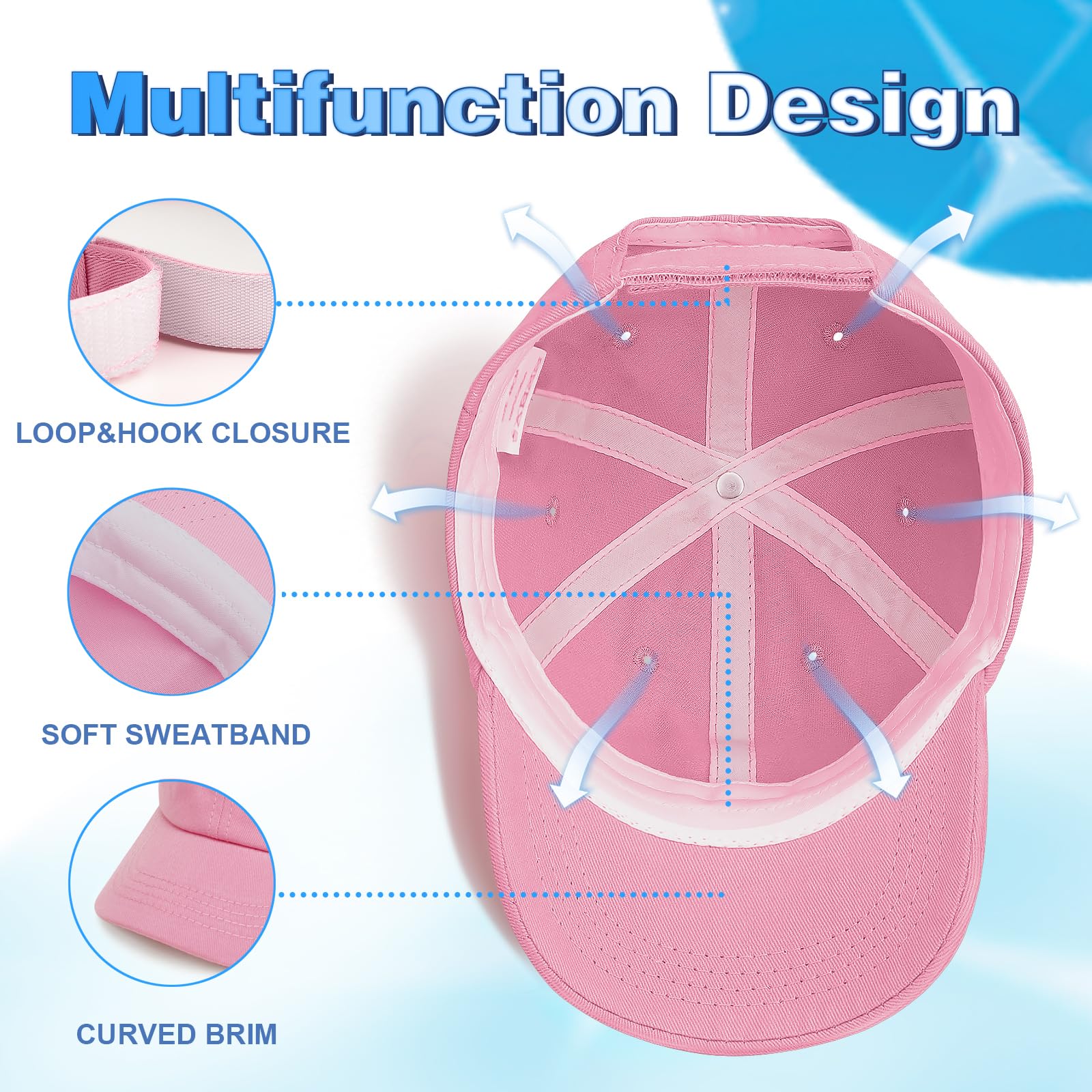 AQOKKA Toddler Baseball Cap Adjustable Cotton Infant Summer Sun Hat Unisex Baby Trucker Hat with Ponytail for Kids Boys Girls - Image 5