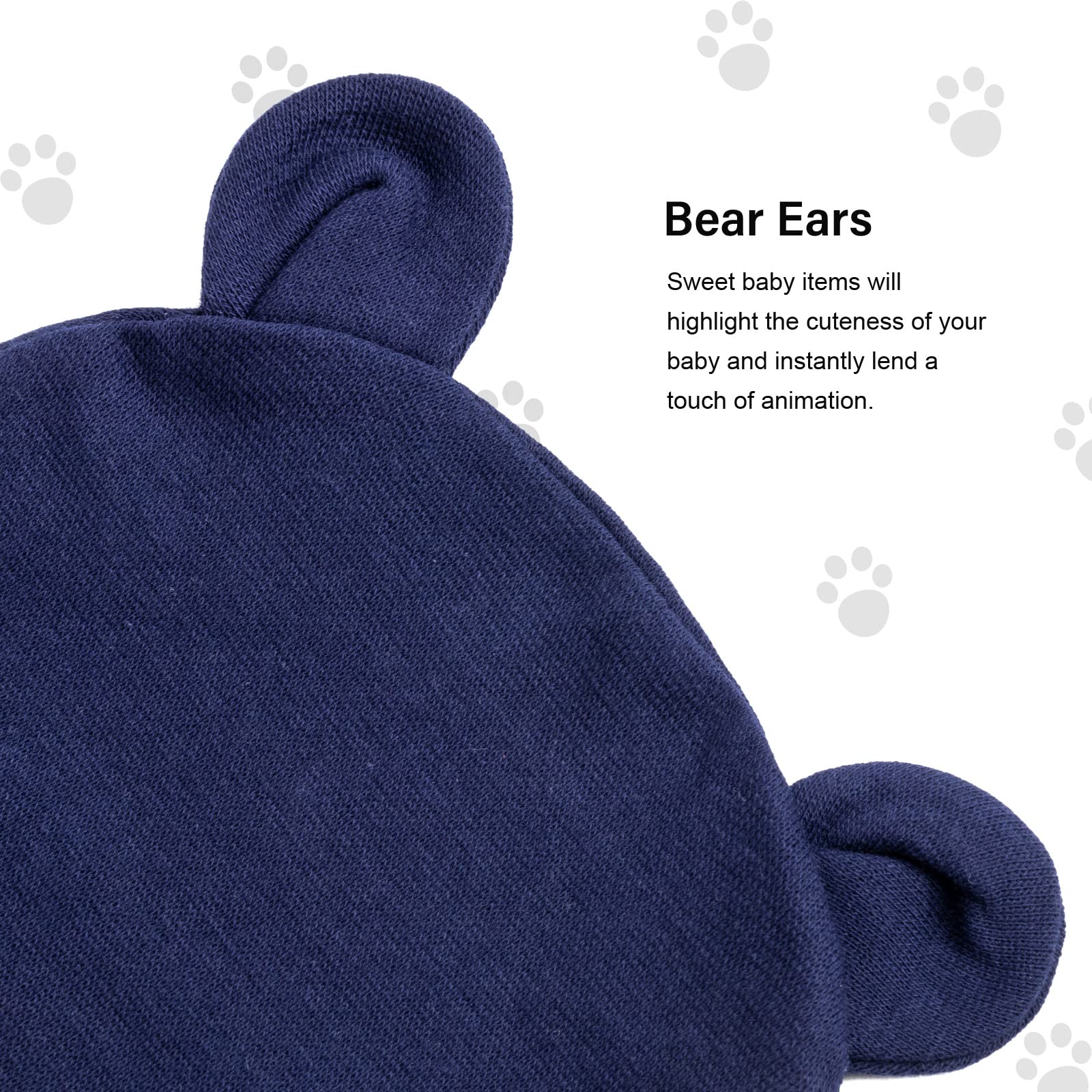 Newborn Baby Hat and Mittens Set Bear Ears Toddler Infant Beanie Caps Newborn Hospital Hat for Baby Boy Girl 0-3 Months - Image 4