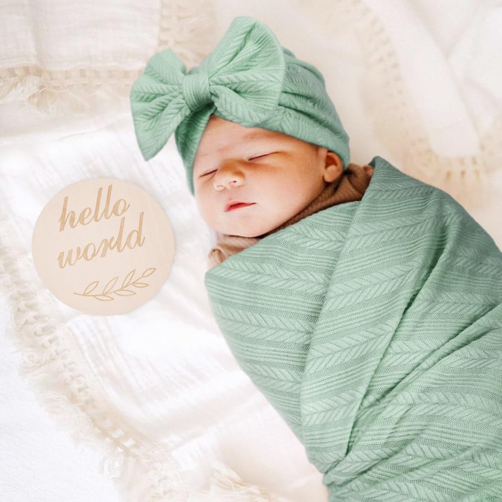 Newborn Baby Hats and Mittens Set Infant Bow Beanie Cap Toddler Gloves Newborn Hospital Hats for Baby Boy Girl 0-6 Months - Image 4