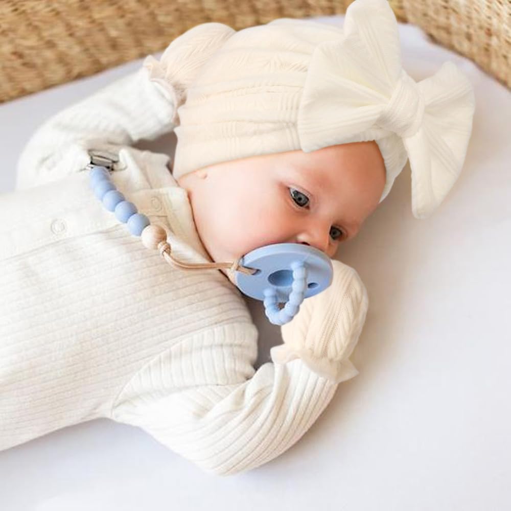 Newborn Baby Hats and Mittens Set Infant Bow Beanie Cap Toddler Gloves Newborn Hospital Hats for Baby Boy Girl 0-6 Months - Image 6