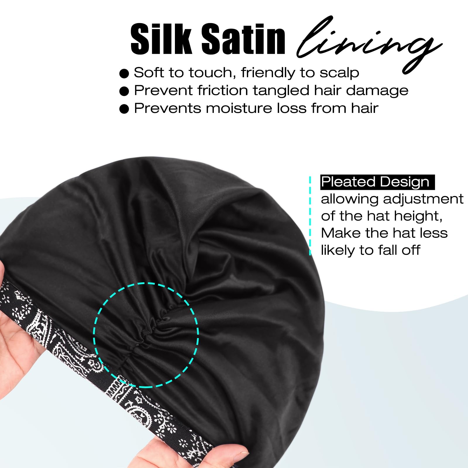 Satin Lined Beanies for Women Bow Chemo Headwear Turbans Hat Silky Lined Sleeping Cap Hair Loss Cancer Headwrap - Image 3