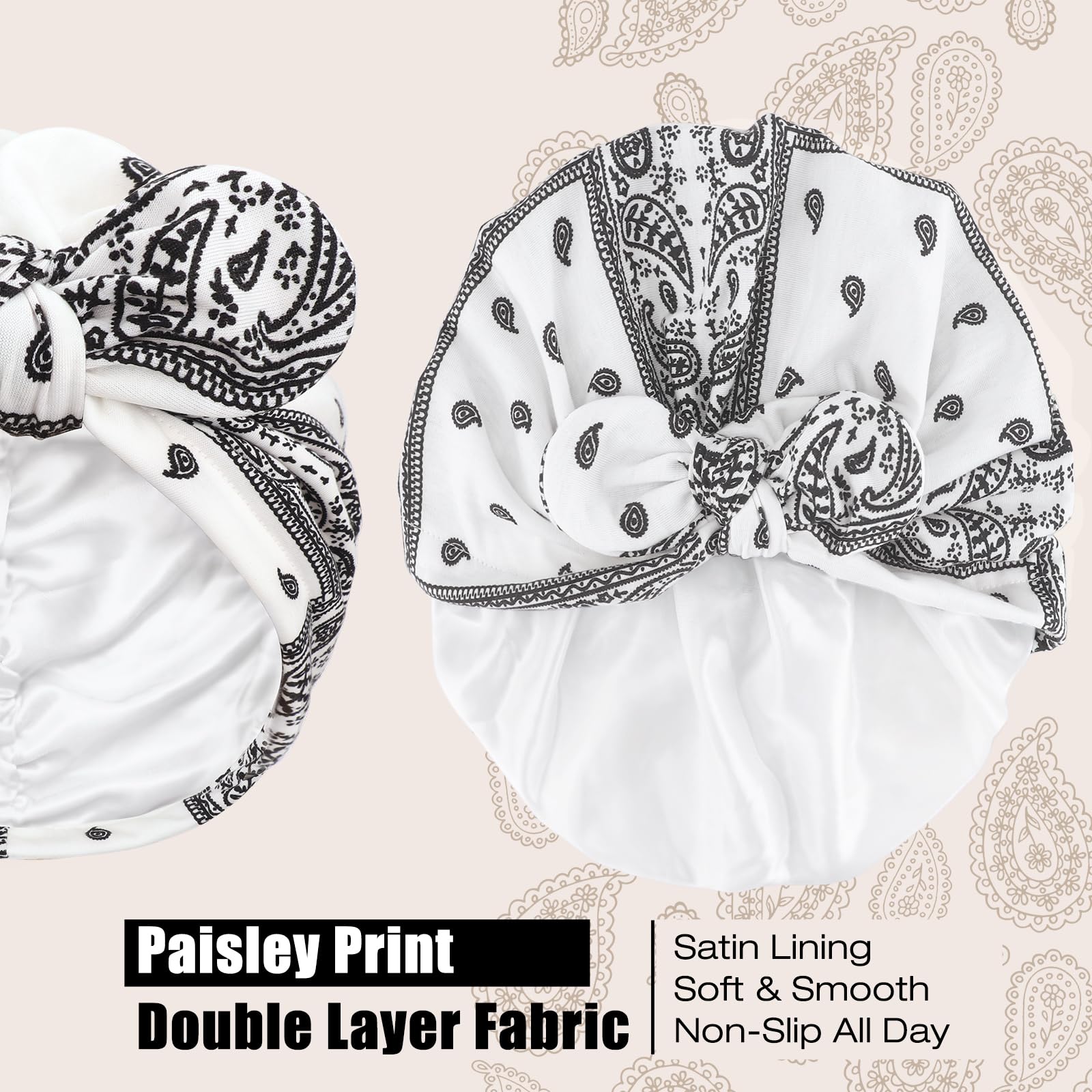 Satin Lined Beanies for Women Bow Chemo Headwear Turbans Hat Silky Lined Sleeping Cap Hair Loss Cancer Headwrap - Image 4
