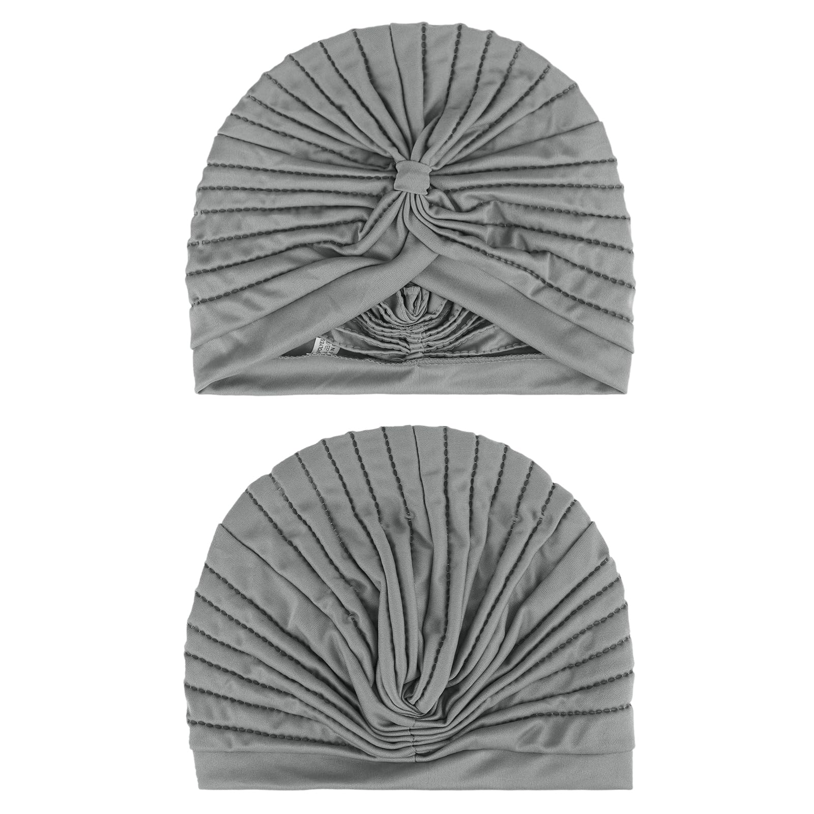 Stretchy Polyester Turbans for Women Knot Chemo Cap for Cancer Pleated Headwear Beanie Twisted Head Wrap Hair Loss Hat - Image 3