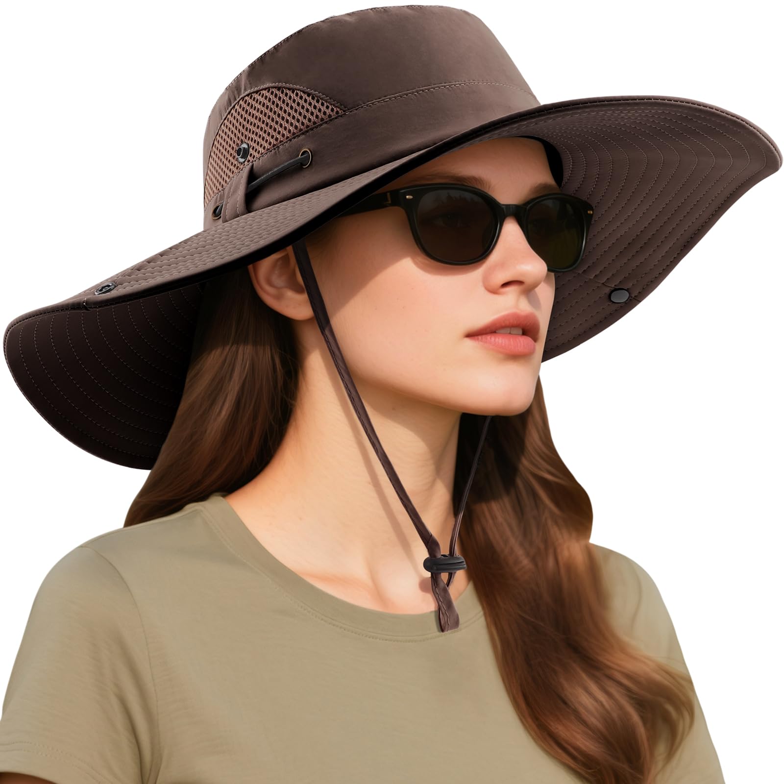 Summer Sun Hats for Women Men Waterproof Foldable Bucket Hat Mesh Wide Brim Beach Hats Outdoor Fishing Hiking Fishing UPF 50+ - Image 5