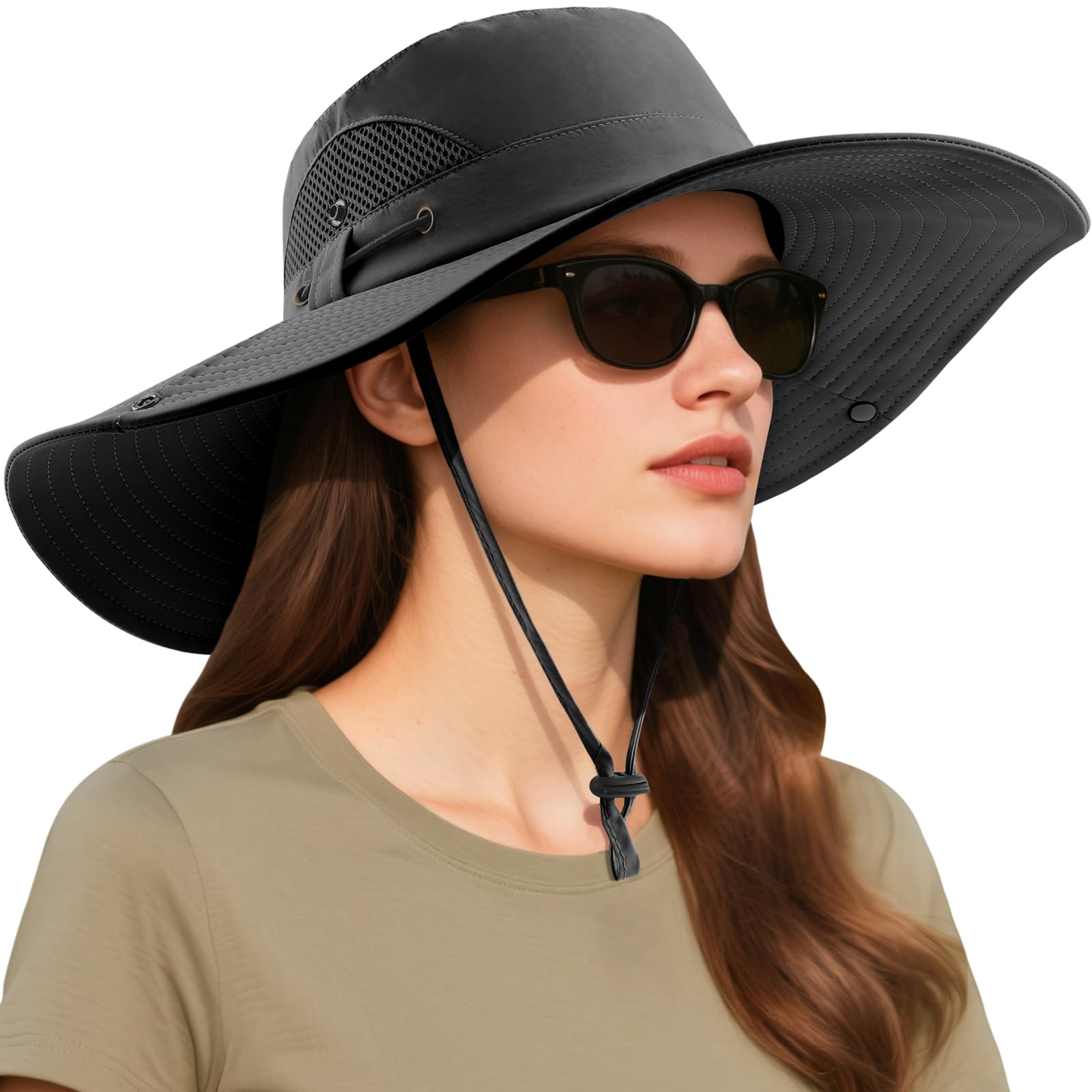 Summer Sun Hats for Women Men Waterproof Foldable Bucket Hat Mesh Wide Brim Beach Hats Outdoor Fishing Hiking Fishing UPF 50+ - Image 8