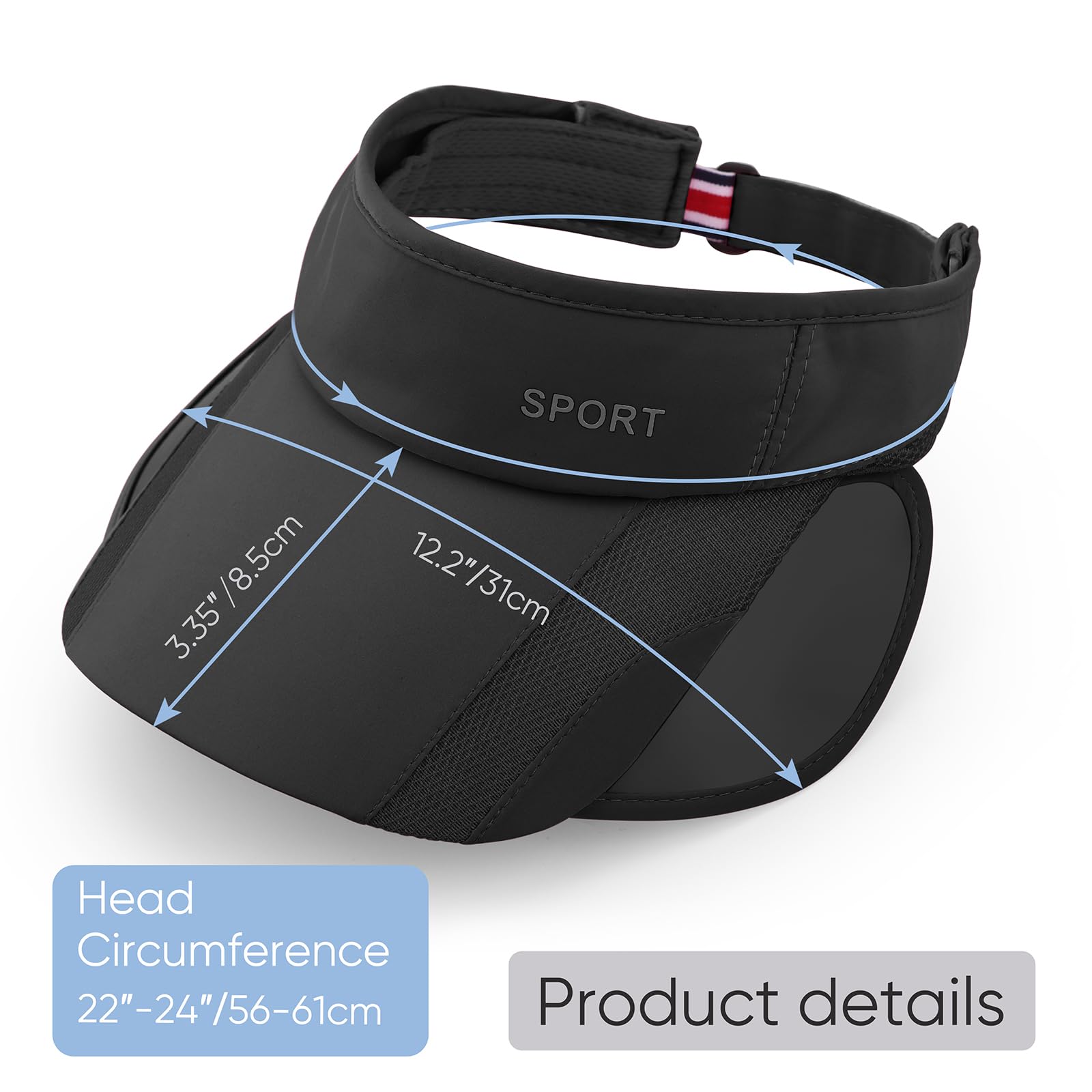 Summer Sun Visor Hats for Women Adjustable Golf Cap with Retractable Wide Brim Sun UV Protection Beach Hats for Sport Outdoor - Image 5