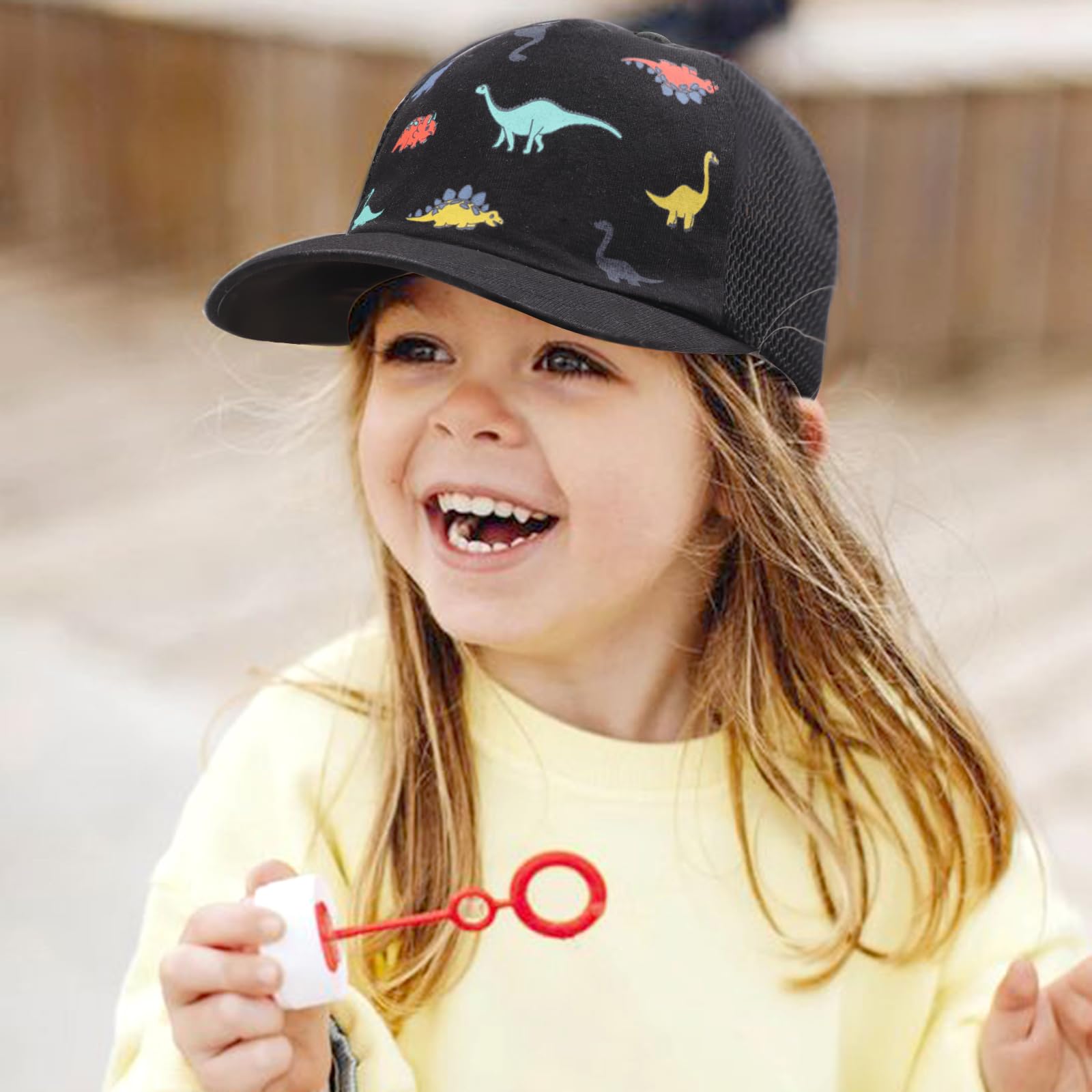 Toddler Baseball Hat with Mesh Adjustable Dinosaur Printed Trucker Hat Outdoor Beach Summer Infant Sun Cap for Kid Boy - Image 6