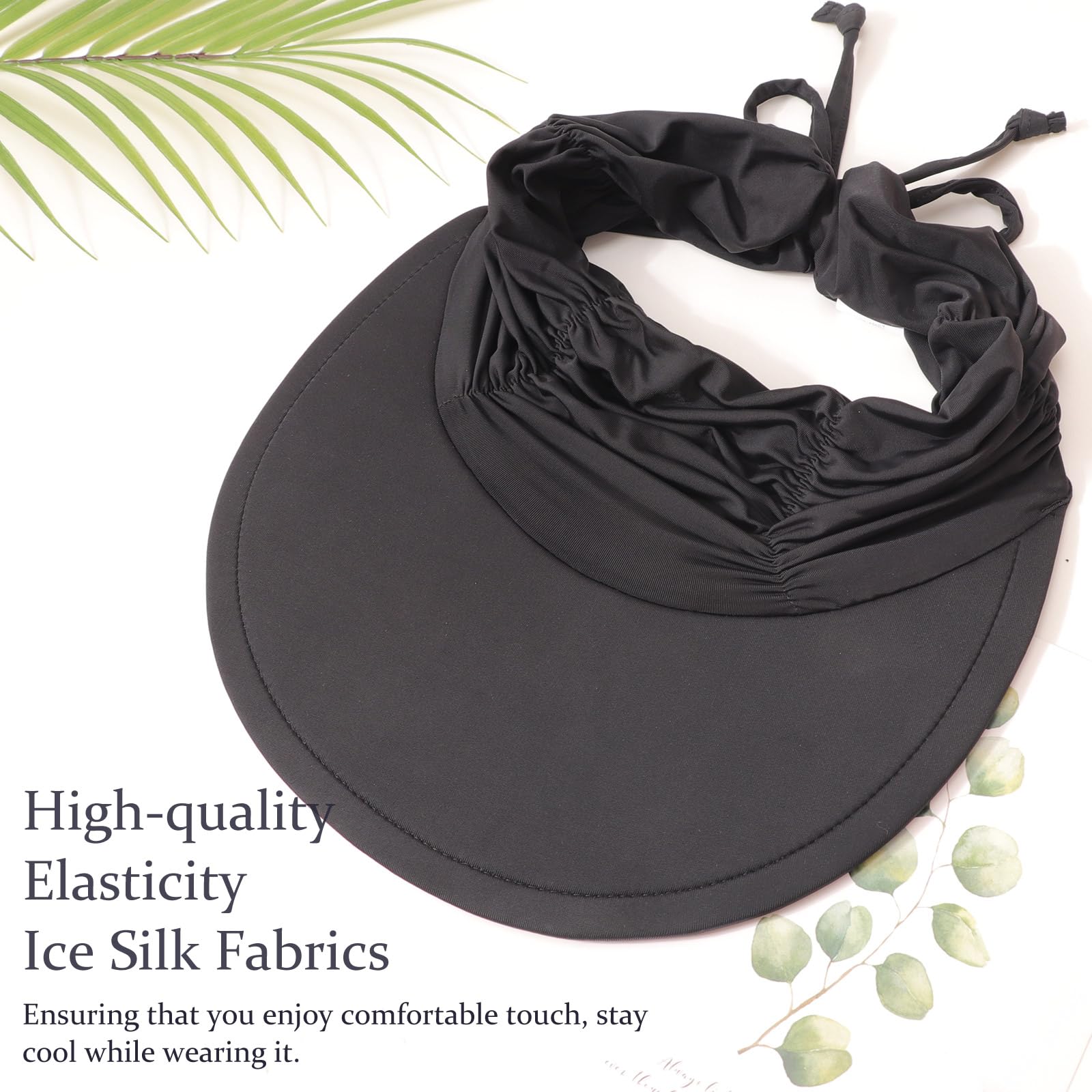 Women Visor Sun Hat Adjustable Foldable Wide Brim Sun Hats Summer UPF 50+ UV Protection Visor Cap for Outdoor Beach - Image 5